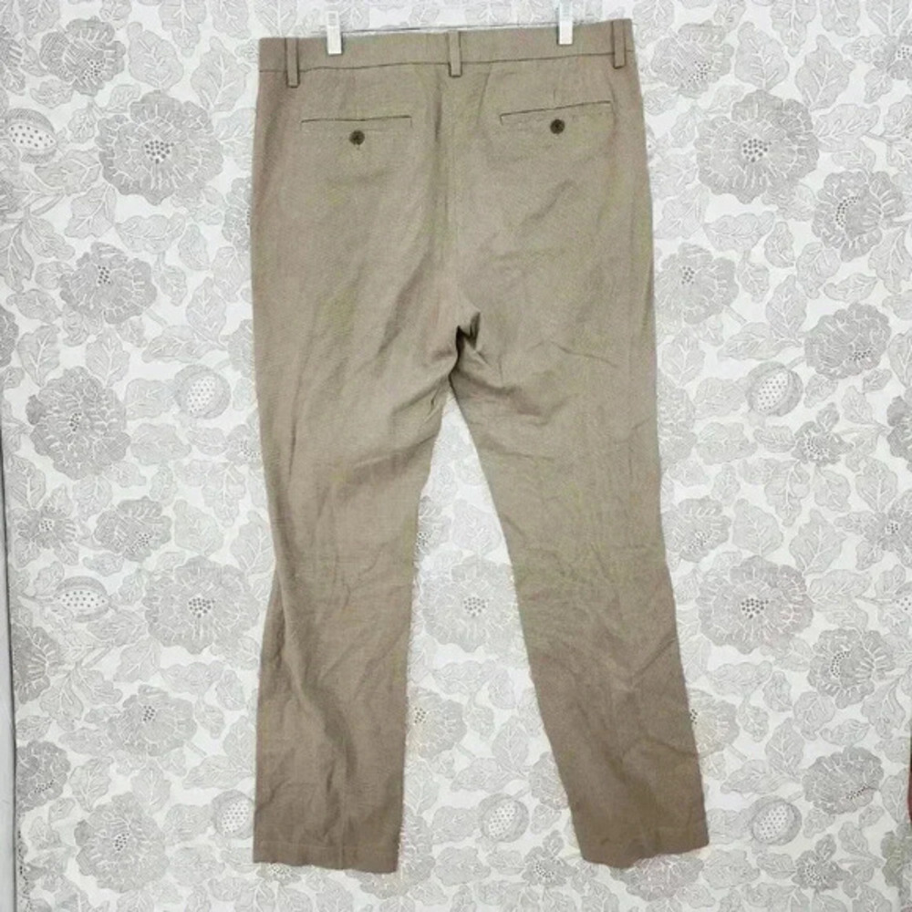 Banana Republic Aiden Fit Men's Dress Pants Straight Leg 35x34 Khaki 9673 - Picture 2 of 7